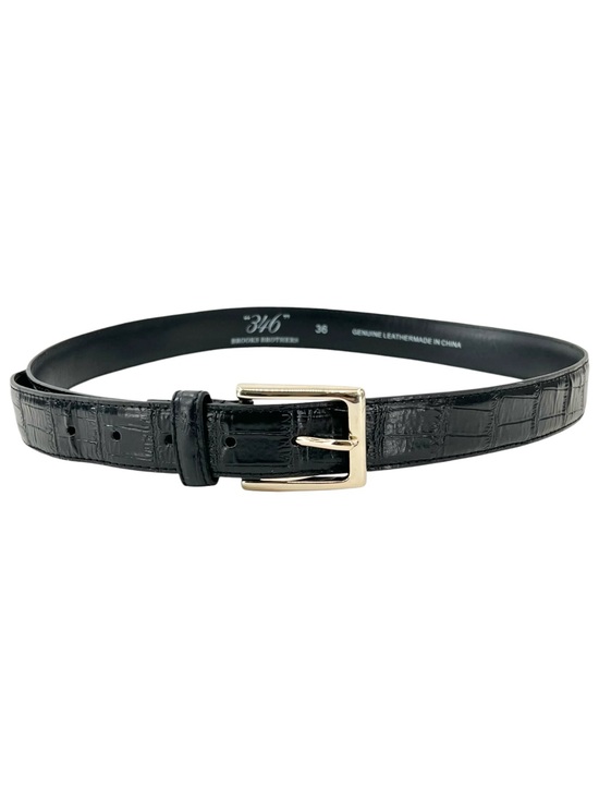 Brooks Brothers Other - Brooks Brothers 346 Black Croc Embossed Classic Luxury Quality Leather Belt